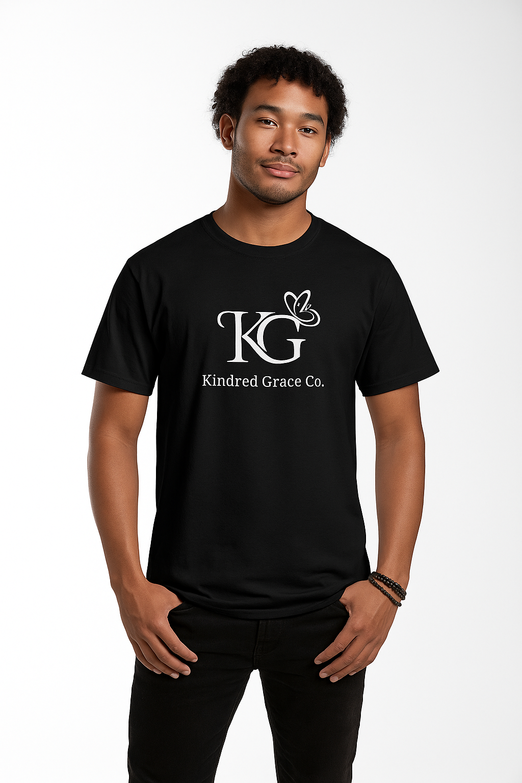 Kindred Grace Co Logo Tshirt Black w/ White Logo