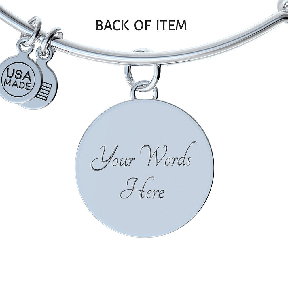 Blessed (Purple Daisy) Luxury Bangle Personalize Option
