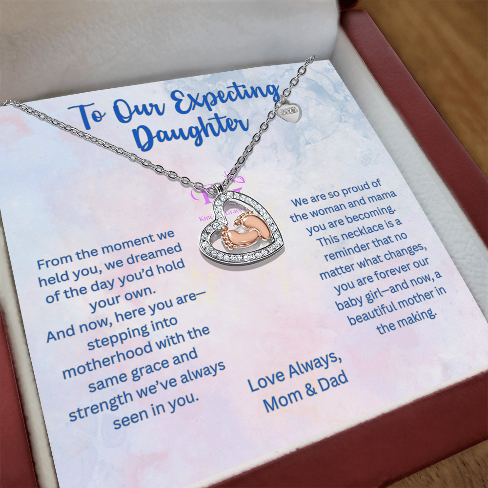 Baby Feet Heart Necklace - First Time Mom | New Moms | Moms To Be