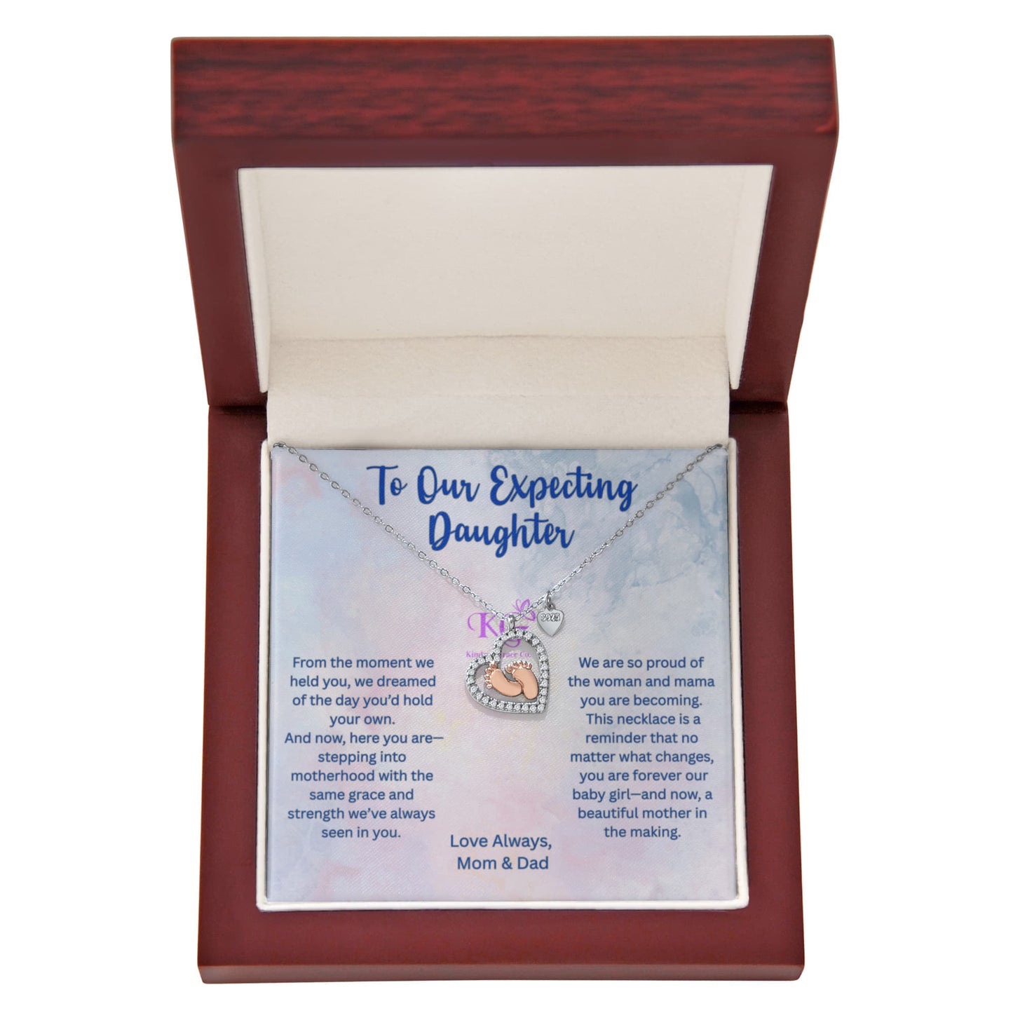 Baby Feet Heart Necklace - First Time Mom | New Moms | Moms To Be