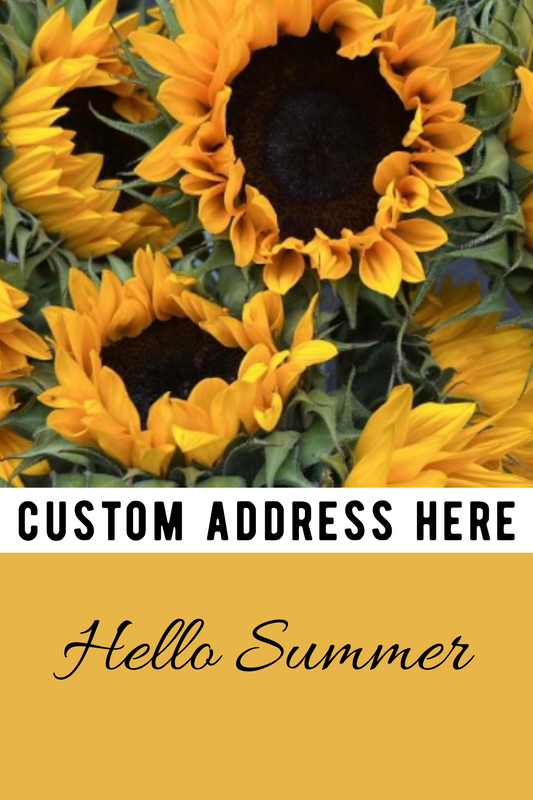 Garden Flag: Hello Summer, Sunflowers & Custom Address