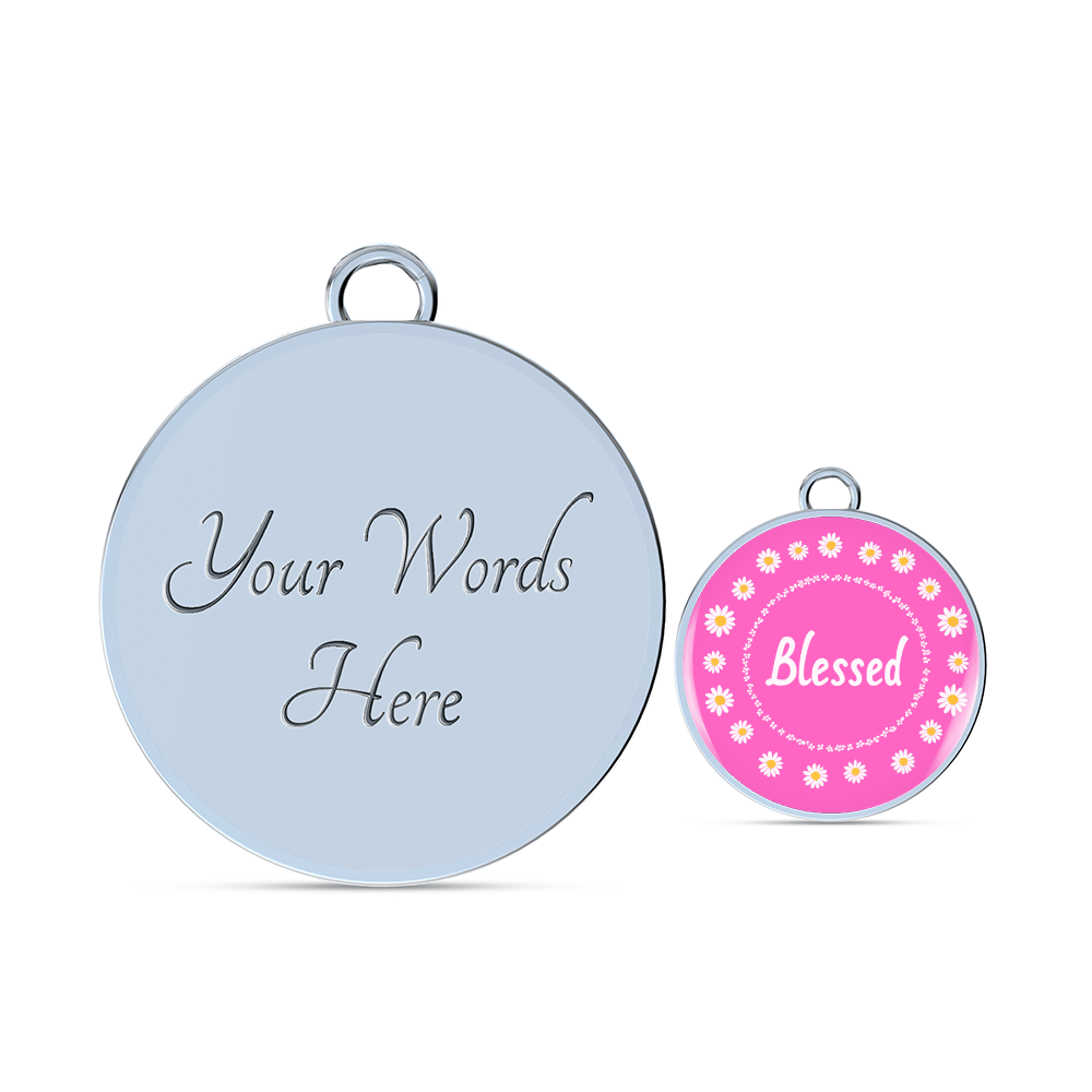 Blessed (Pink) Luxury Bangle Personalize Option