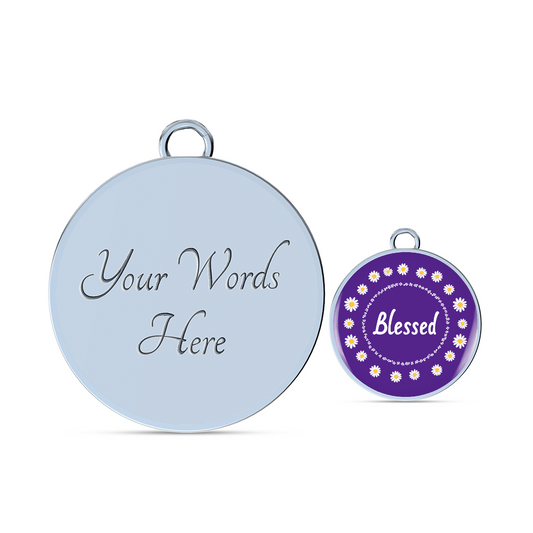 Blessed (Purple Daisy) Luxury Bangle Personalize Option