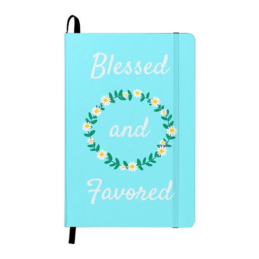 Blessed and Favored Bound Journal | Ice Blue |  Choose Your Ribbon Color