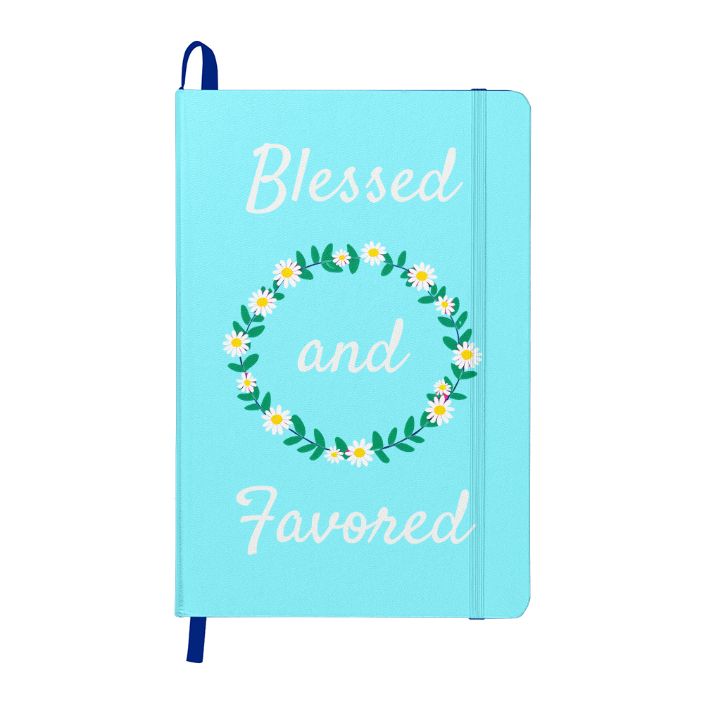 Blessed and Favored Bound Journal | Ice Blue |  Choose Your Ribbon Color