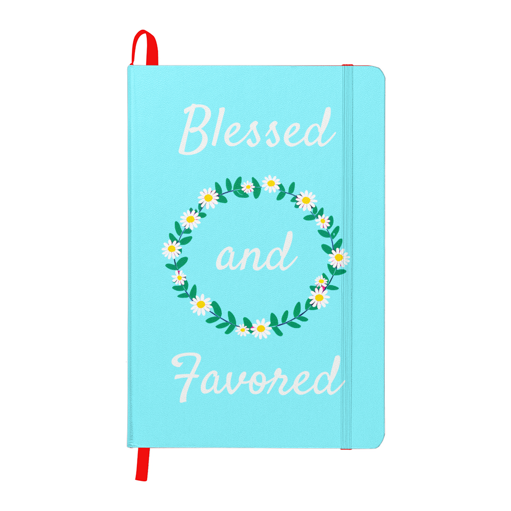 Blessed and Favored Bound Journal | Ice Blue |  Choose Your Ribbon Color