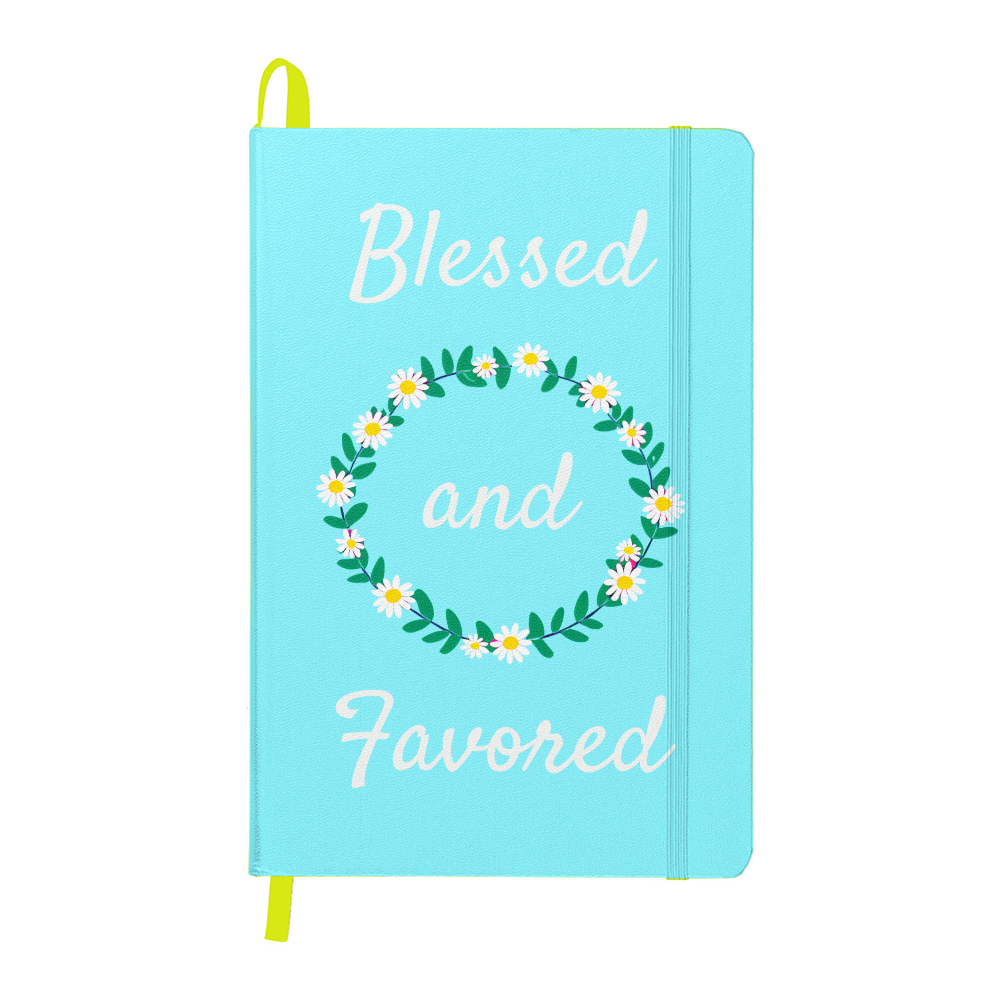 Blessed and Favored Bound Journal | Ice Blue |  Choose Your Ribbon Color