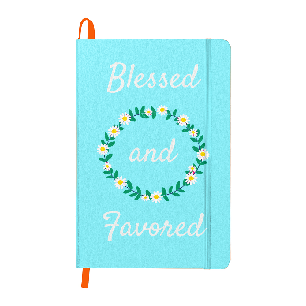 Blessed and Favored Bound Journal | Ice Blue |  Choose Your Ribbon Color